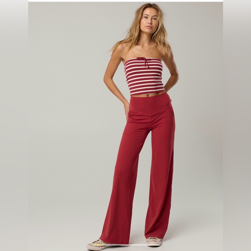 aerie OFFLINE Wide Leg Red Lounge Pants